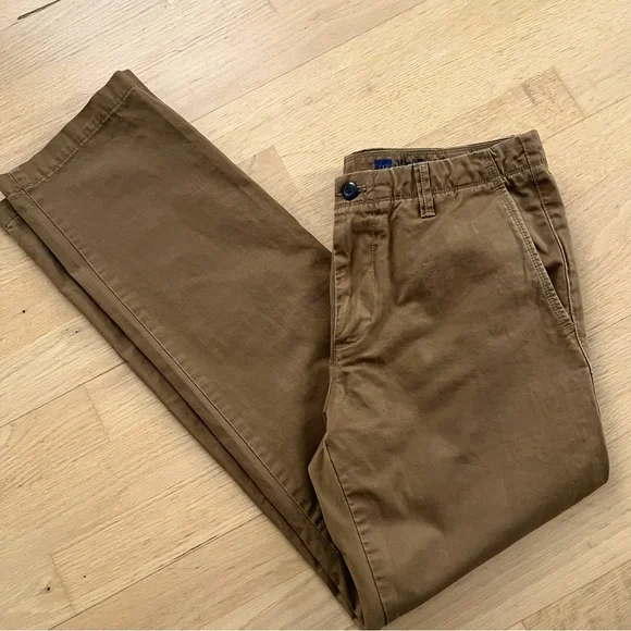 Gap Men’s Straight Leg Pants 31 x 32 Dark Khaki - Picture 7 of 8